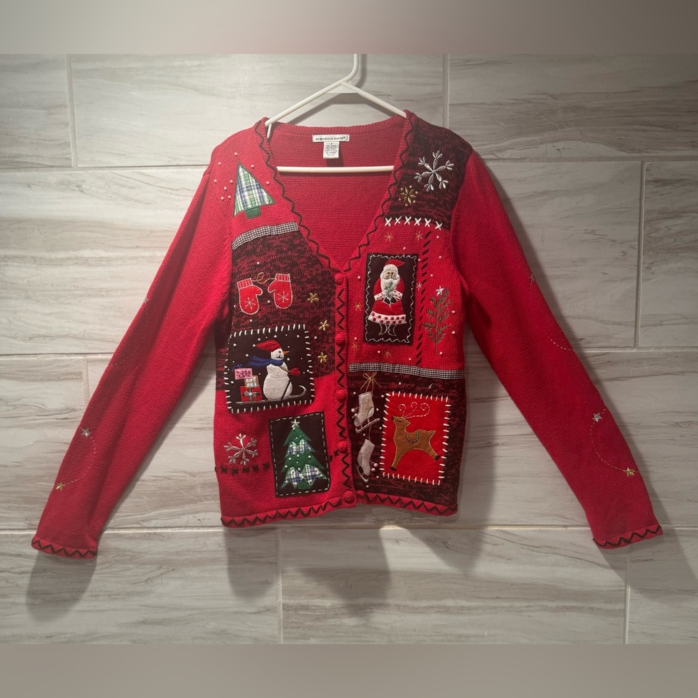 Women’s Reference Point Christmas Embroidered Cardigan